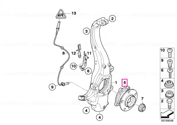Wheel hub with bearing, front - BMW Ofertă specială