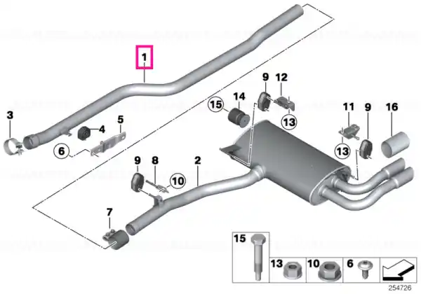 RP-catalytic conv. with center muffler EU6 - BMW Retur gratuit