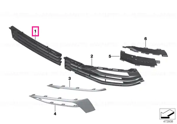 Reducere extra Grille, air inlet, middle BASIS - BMW