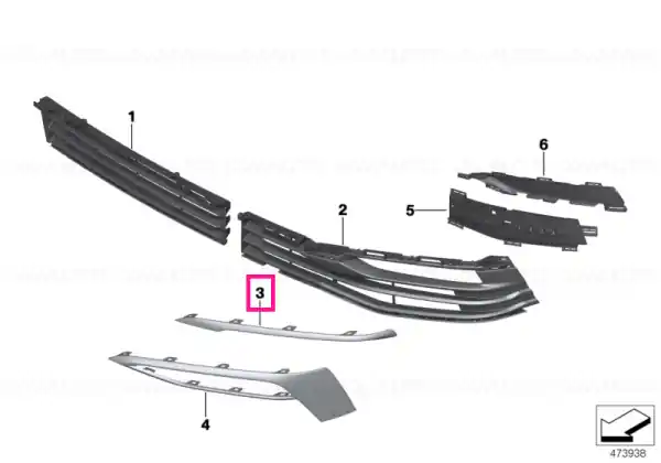 Nu rata Rubber strip right BASIS - BMW
