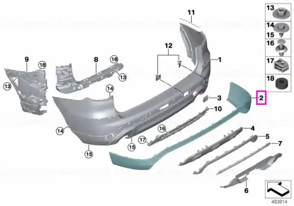 Ofertă limitată Ornament bara protectie spate PDC - BMW X3 G01 G08